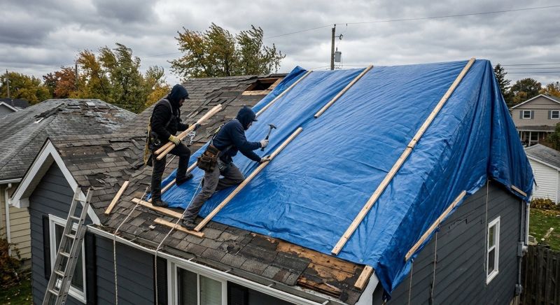 Storm Damage Roof Tarping in Castle Rock, CO